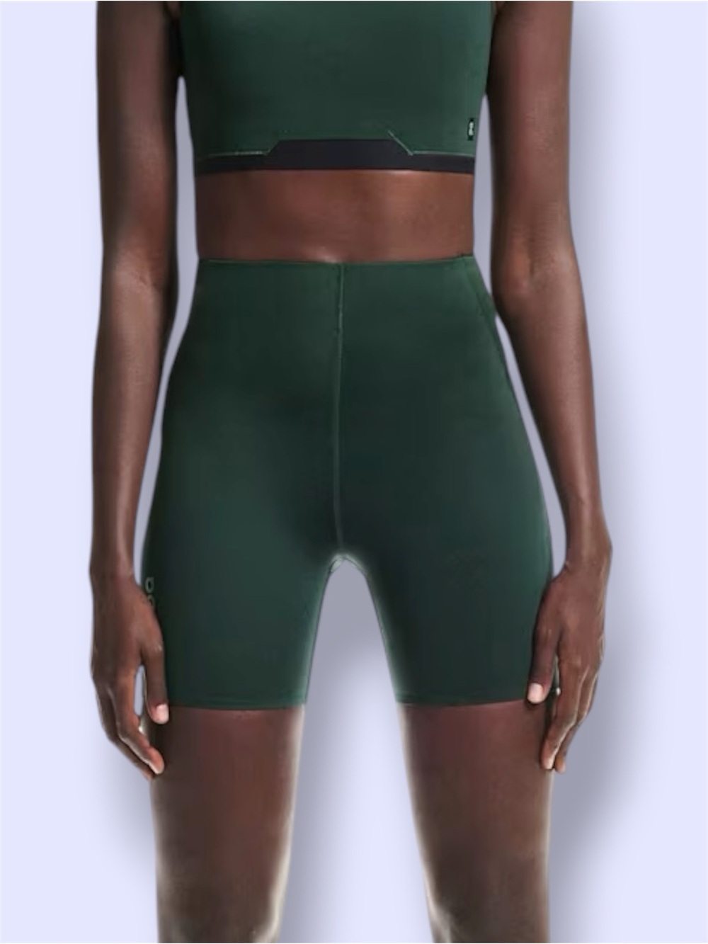 On Running Train Tights Short in color obsidian